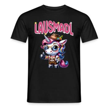 Tracht Damen Outfit Dirndl Ersatz Lausmadl - Men's T-Shirt - black - Front - AI Model Male 178 light (178cm)