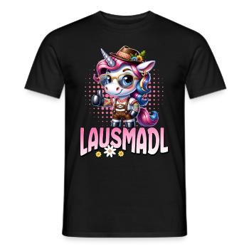 Tracht Damen Outfit Dirndl Ersatz Lausmadl - Men's T-Shirt - black - Front - AI Model Male 178 light (178cm)
