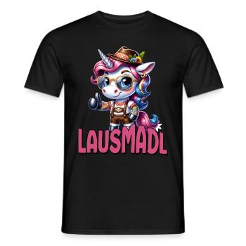 Tracht Damen Outfit Dirndl Ersatz Lausmadl - Men's T-Shirt - black - Front - AI Model Male 178 light (178cm)