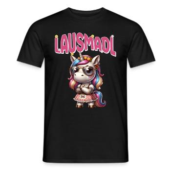 Tracht Damen Outfit Dirndl Ersatz Lausmadl - Men's T-Shirt - black - Front - AI Model Male 178 light (178cm)