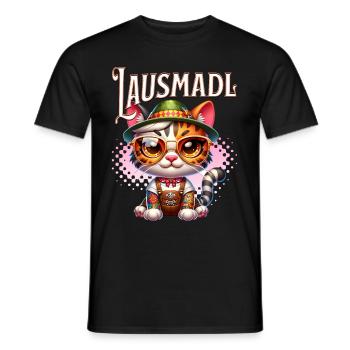Tracht Damen Outfit Dirndl Ersatz Lausmadl - Men's T-Shirt - black - Front - AI Model Male 178 light (178cm)
