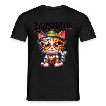 Tracht Damen Outfit Dirndl Ersatz Lausmadl - Men's T-Shirt - black - Front - AI Model Male 178 light (178cm)