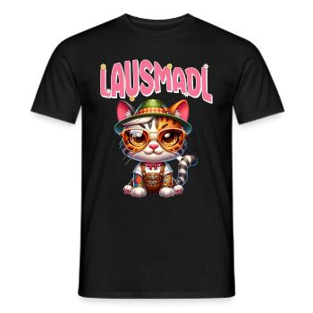 Tracht Damen Outfit Dirndl Ersatz Lausmadl - Men's T-Shirt - black - Front - AI Model Male 178 light (178cm)