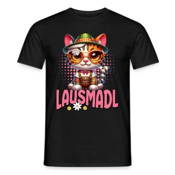 Tracht Damen Outfit Dirndl Ersatz Lausmadl - Men's T-Shirt - black - Front - AI Model Male 178 light (178cm)