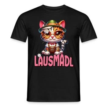 Tracht Damen Outfit Dirndl Ersatz Lausmadl - Men's T-Shirt - black - Front - AI Model Male 178 light (178cm)
