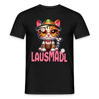 Tracht Damen Outfit Dirndl Ersatz Lausmadl - Men's T-Shirt - black - Front - AI Model Male 178 light (178cm)