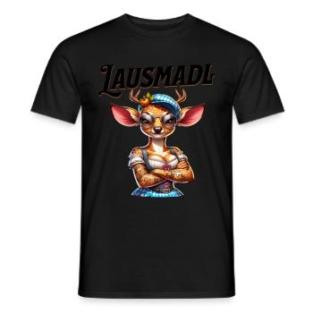Tracht Damen Outfit Dirndl Ersatz Lausmadl - Men's T-Shirt - black - Front - AI Model Male 178 light (178cm)