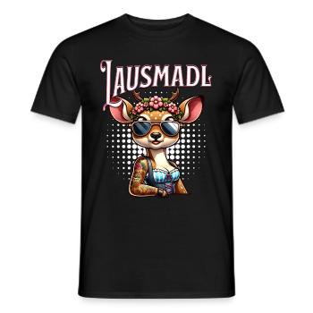 Tracht Damen Outfit Dirndl Ersatz Lausmadl - Men's T-Shirt - black - Front - AI Model Male 178 light (178cm)