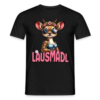 Tracht Damen Outfit Dirndl Ersatz Lausmadl - Men's T-Shirt - black - Front - AI Model Male 178 light (178cm)