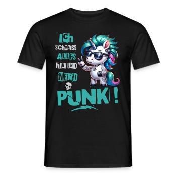 I don't care - Schmeiss alles hin werd Punk Punkrock - Men's T-Shirt - black - Front - AI Model Male 178 light (178cm)