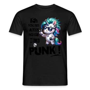 I don't care - Schmeiss alles hin werd Punk Punkrock - Men's T-Shirt - black - Front - AI Model Male 178 light (178cm)