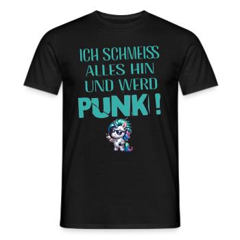 Je m’en fiche - Schmeiss alles hin werd Punk Punkrock - T-shirt homme - noir - Devant - AI Model Male 178 light (178cm)