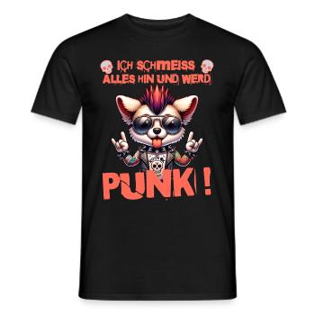 Je m’en fiche - Schmeiss alles hin werd Punk Punkrock - T-shirt homme - noir - Devant - AI Model Male 178 light (178cm)