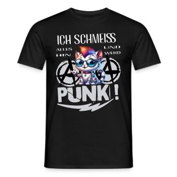 Mir Egal - Schmeiss alles hin werd Punk Punkrock - Männer T-Shirt - Schwarz - Vorne - AI Model Male 178 light (178cm)