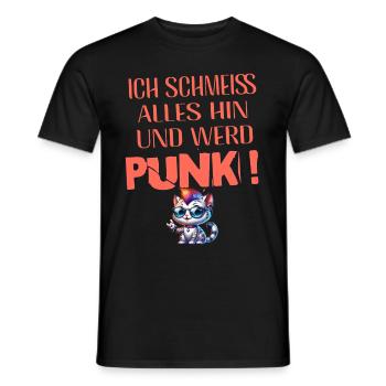Mir Egal - Schmeiss alles hin werd Punk Punkrock - Männer T-Shirt - Schwarz - Vorne - AI Model Male 178 light (178cm)