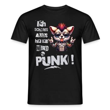 I don't care - Schmeiss alles hin werd Punk Punkrock - Men's T-Shirt - black - Front - AI Model Male 178 light (178cm)