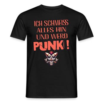 I don't care - Schmeiss alles hin werd Punk Punkrock - Men's T-Shirt - black - Front - AI Model Male 178 light (178cm)