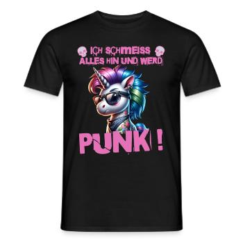 I don't care - Schmeiss alles hin werd Punk Punkrock - Men's T-Shirt - black - Front - AI Model Male 178 light (178cm)