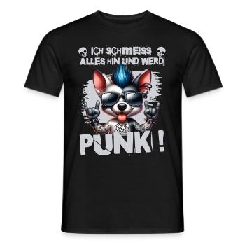 Mir Egal - Schmeiss alles hin werd Punk Punkrock - Männer T-Shirt - Schwarz - Vorne - AI Model Male 178 light (178cm)