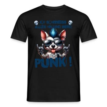 I don't care - Schmeiss alles hin werd Punk Punkrock - Men's T-Shirt - black - Front - AI Model Male 178 light (178cm)