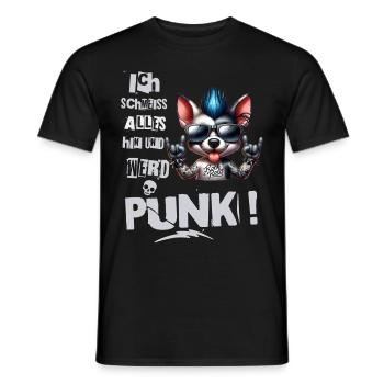 I don't care - Schmeiss alles hin werd Punk Punkrock - Men's T-Shirt - black - Front - AI Model Male 178 light (178cm)