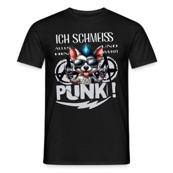 Je m’en fiche - Schmeiss alles hin werd Punk Punkrock - T-shirt homme - noir - Devant - AI Model Male 178 light (178cm)
