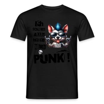 I don't care - Schmeiss alles hin werd Punk Punkrock - Men's T-Shirt - black - Front - AI Model Male 178 light (178cm)