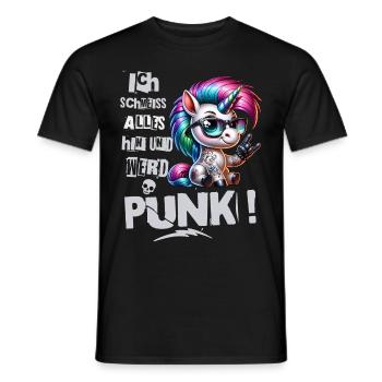I don't care - Schmeiss alles hin werd Punk Punkrock - Men's T-Shirt - black - Front - AI Model Male 178 light (178cm)