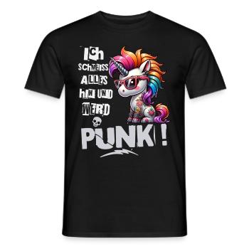 I don't care - Schmeiss alles hin werd Punk Punkrock - Men's T-Shirt - black - Front - AI Model Male 178 light (178cm)