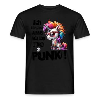 I don't care - Schmeiss alles hin werd Punk Punkrock - Men's T-Shirt - black - Front - AI Model Male 178 light (178cm)