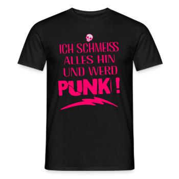 Je m’en fiche - Schmeiss alles hin werd Punk Punkrock - T-shirt homme - noir - Devant - AI Model Male 178 light (178cm)