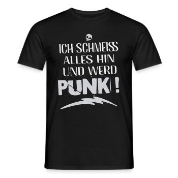 Je m’en fiche - Schmeiss alles hin werd Punk Punkrock - T-shirt homme - noir - Devant - AI Model Male 178 light (178cm)