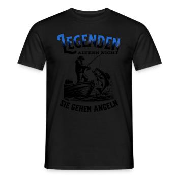 Legenden altern nicht sie gehen Angeln - Männer T-Shirt - Schwarz - Vorne - AI Model Male 178 light (178cm)