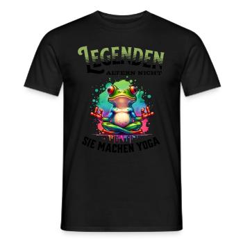 Legenden altern nicht sie gehen Yoga - Männer T-Shirt - Schwarz - Vorne - AI Model Male 178 light (178cm)