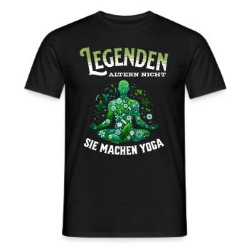 Legenden altern nicht sie gehen Yoga - Männer T-Shirt - Schwarz - Vorne - AI Model Male 178 light (178cm)