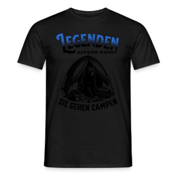 Legends don't age, they go camping - Men's T-Shirt - black - Front - AI Model Male 178 light (178cm)