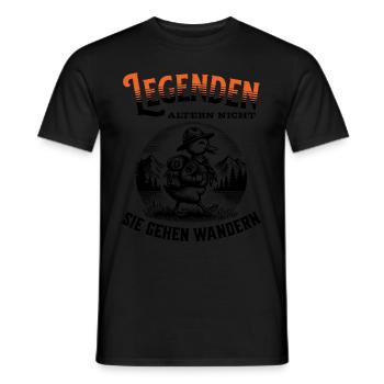 Legenden altern nicht sie gehen Wandern - Männer T-Shirt - Schwarz - Vorne - AI Model Male 178 light (178cm)