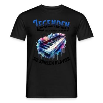 Legenden altern nicht sie gehen Klavier - Männer T-Shirt - Schwarz - Vorne - AI Model Male 178 light (178cm)