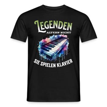 Legenden altern nicht sie gehen Klavier - Männer T-Shirt - Schwarz - Vorne - AI Model Male 178 light (178cm)