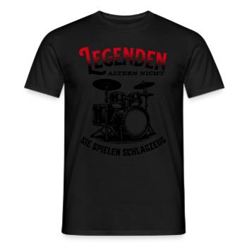 Legenden altern nicht sie gehen Schlagzeug - Männer T-Shirt - Schwarz - Vorne - AI Model Male 178 light (178cm)