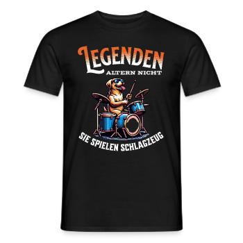 Legenden altern nicht sie gehen Schlagzeug - Männer T-Shirt - Schwarz - Vorne - AI Model Male 178 light (178cm)