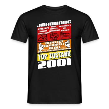24 Year Old Vintage 2001 Birthday - Men's T-Shirt - black - Front - AI Model Male 178 light (178cm)