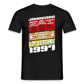 28 Year Old Vintage 1997 Birthday - Men's T-Shirt - black - Front - AI Model Male 178 light (178cm)