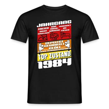 41 Year Old Born 1984 Birthday - Men's T-Shirt - black - Front - AI Model Male 178 light (178cm)
