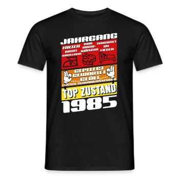 40 Year Old Vintage 1985 Birthday - Men's T-Shirt - black - Front - AI Model Male 178 light (178cm)