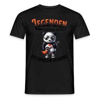 Legenden altern nicht sie gehen Gitarre - Männer T-Shirt - Schwarz - Vorne - AI Model Male 178 light (178cm)
