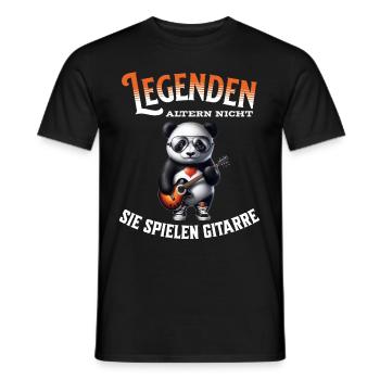 Legenden altern nicht sie gehen Gitarre - Männer T-Shirt - Schwarz - Vorne - AI Model Male 178 light (178cm)