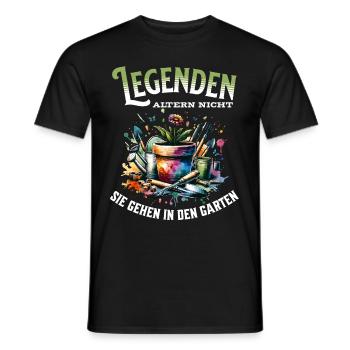 Legenden altern nicht sie gehen Garten - Männer T-Shirt - Schwarz - Vorne - AI Model Male 178 light (178cm)