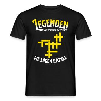 Les légendes ne vieillissent pas, elles se lancent dans l’énigme - T-shirt homme - noir - Devant - AI Model Male 178 light (178cm)