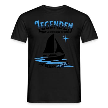 Legenden altern nicht sie gehen Segeln - Männer T-Shirt - Schwarz - Vorne - AI Model Male 178 light (178cm)